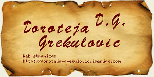 Doroteja Grekulović vizit kartica